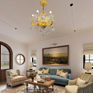 Đèn chùm đồng mạ vàng 18K AL8846-6
