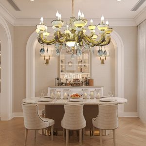 Đèn chùm đồng đá AL8018-12+6