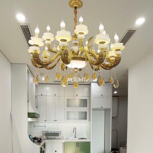 Đèn chùm đồng đá AL8023-10+5