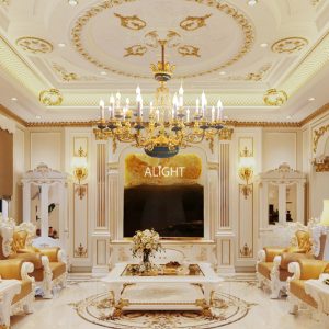 Đèn chùm hợp kim mạ vàng 24k ALL6760-20+4